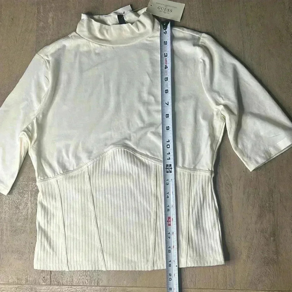 Guess cream colored shirt, size Medium, NWT. - Picture 3 of 5